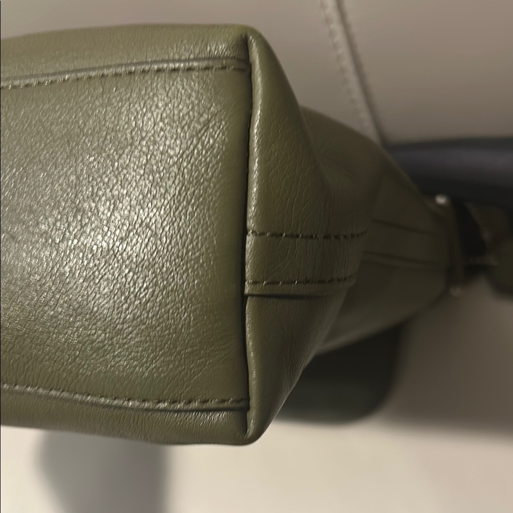 Coach Olive Green Leather Messenger Bag - Picture 9 of 13